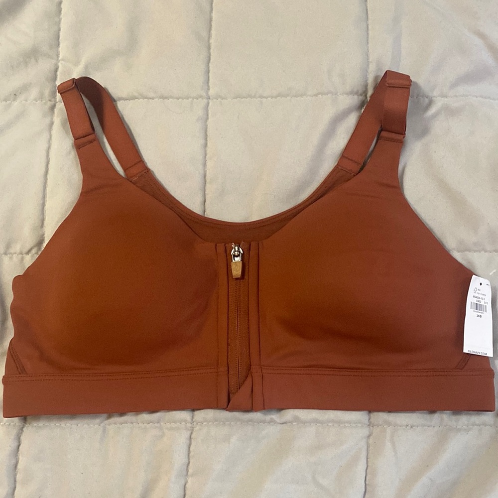 Old Navy High-Support PowerSoft Zip-Front Sports Bra 36B NWT
